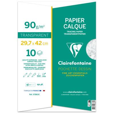 50 feuilles de papier calque A3 / papier à dessin transparent - 80 grammes