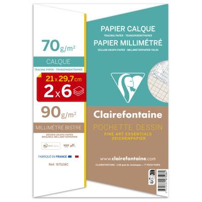 Clairefontaine - pochette papier à dessin calque - 10 feuilles
