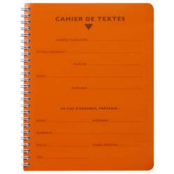 Cahier de texte, 17x22 cm, séyès Reliure intégrale, 124 pages, blanc, 90g