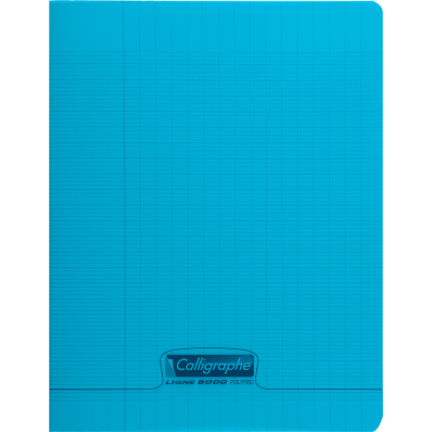 Petit cahier 17x22 grands carreaux polypro bleu 48 pages