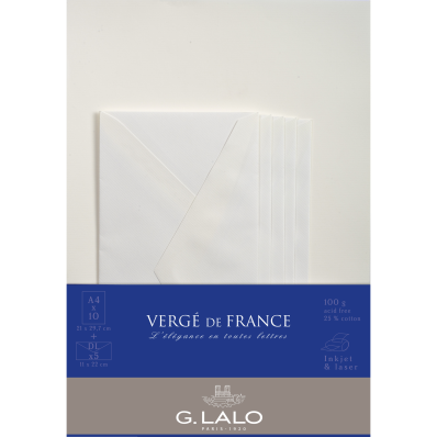 25 enveloppes Vergé de France DL - Ivoire - G. Lalo