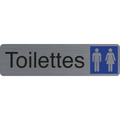Sign adhesive aluminium effect Toilets men/women 16.5 x 4.4 cm/ Pc.