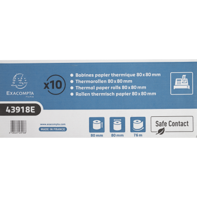 Bobine pour tickets de carte bancaire 57x30mm - 9m - SumUp - 1 pli thermique  55g/m2 sans phénol et sans plastique - Blanc sur