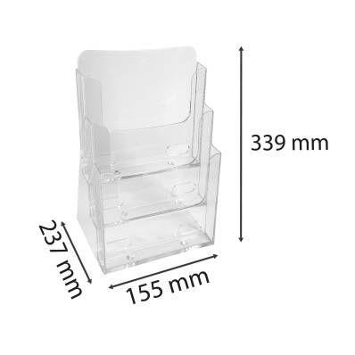 Cube plexiglas A4 --3 compartiments S/ Pce
