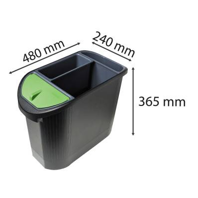 Corbeille à Papier Ecologic - Noir/anthracite Tri 26 litres EXACOMPTA