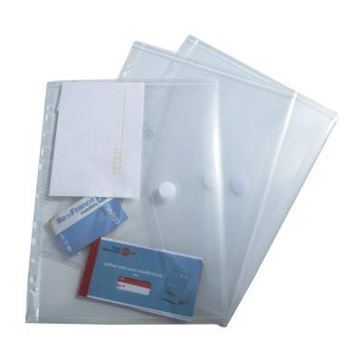 Sachet de 5 pochettes-enveloppes perforées polypropylène - A4/ Pce