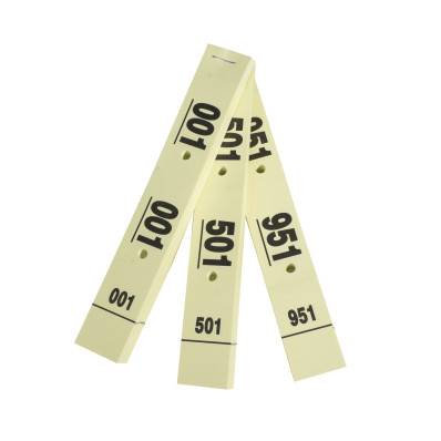 Carnet de 50 tickets vestiaires numérotés de 3 volets (dont 2
