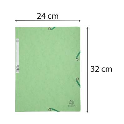 Chemise à élastiques sans Rabats carton 400g 24x32 cm Vert Tilleul