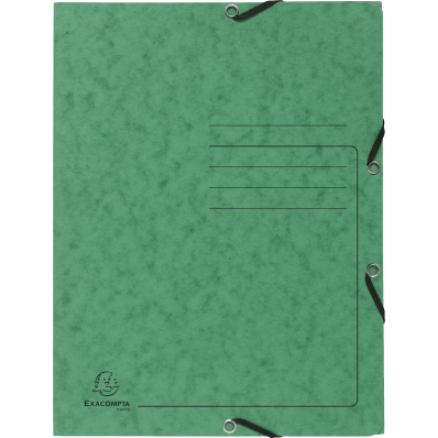 Exacompta - Elastic Folder 3 Flap Folder A4 - Green