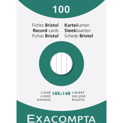 Étui de 100 fiches - bristol quadrillé 5x5 non perforé 148x210mm/ Pce