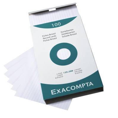 EXACOMPTA Etui de 100 fiches bristol non perforées 148x210mm (A5) unies  Blanc