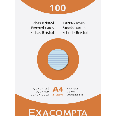 EXACOMPTA Fiches bristol, A6, quadrillé, orange