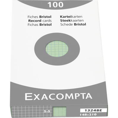 EXACOMPTA Etui de 100 fiches bristol perforées 148x210mm (A5) 5x5