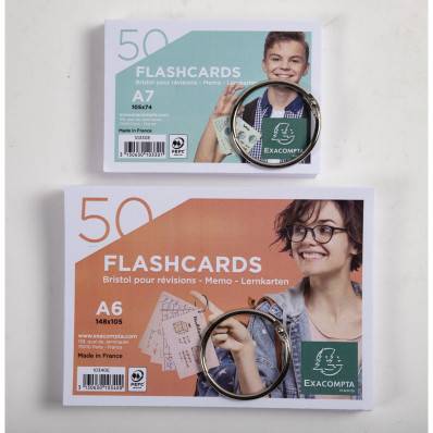 Exacompta 50 Flashcards with Ring – A6 dotted