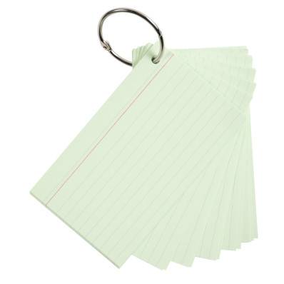 Exacompta Flashcards - 50 fiches bristols pour révisions sous anneau - 10,5  x 14,8 cm (A6) - Pointillé - Blanc