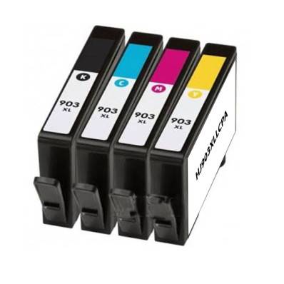 Pack de 4 encres compatibles HP 903XL Noir, Jaune, Cyan, Magenta
