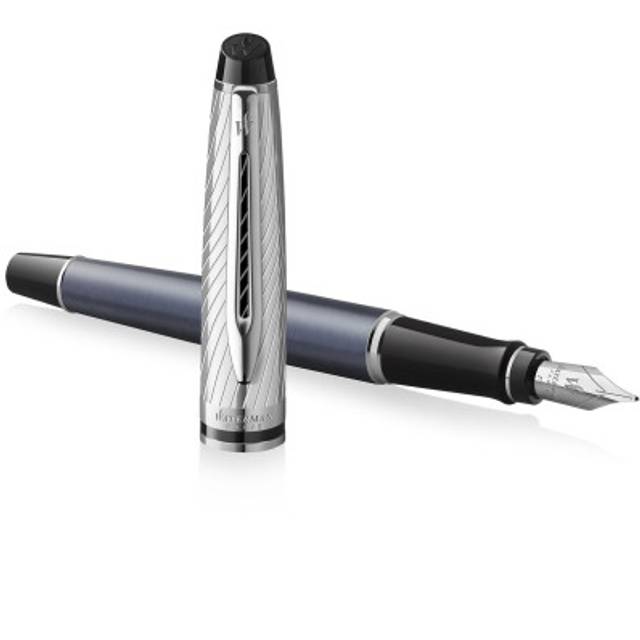 Waterman stylo plume Expert Deluxe, moyenne, gris métallique CT, en boîte  cadeau