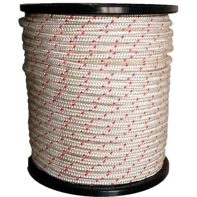 Rouleau corde Polyester tressé marquée Rouge 10mm x 100m / pce