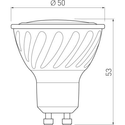 Ampoule LED GU10 verre mat 120° blanc froid 6400K 7,5W 570 lm
