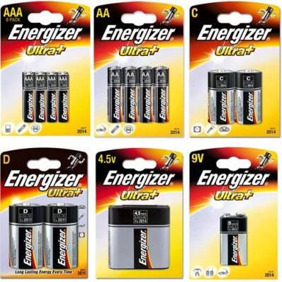 Chargeur de piles Energizer pour 4 x piles AA/AAA/C/D ou 2 x piles 9V