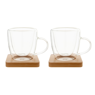 Mocaboo transparent naturelle set de tasses en verre espresso