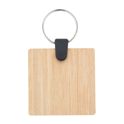 Porte-clé carré bois personnalisé - objets ecologique recyclé