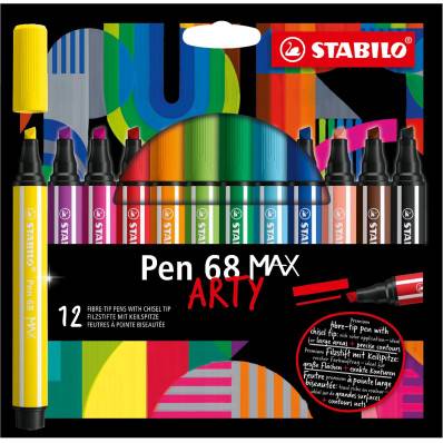 STABILO Pen 68 feutre, boîte métallique de 20 stiften en couleurs assorties