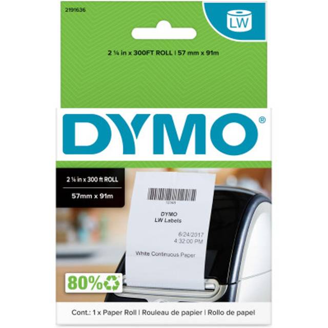 Dymo ruban continu LabelWriter, blanc, ft 57 mm x 91 m