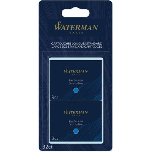 Waterman cartouches d'encre Standard Long, bleu (Serenity