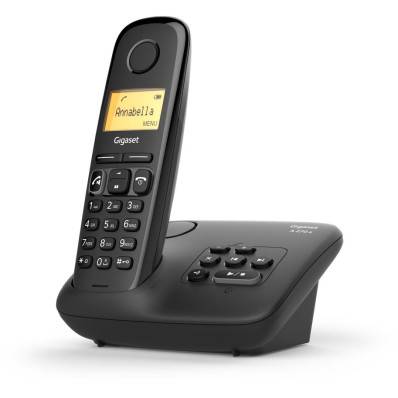 Gigaset AS690A Duo téléphone DECT sans fil avec répondeur intégré, avec  combiné supplémentaire, noir