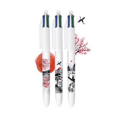 Bic 4 Colours Décor Limited Edition, stylo bille, moyen, 4 couleurs d'encre  classique