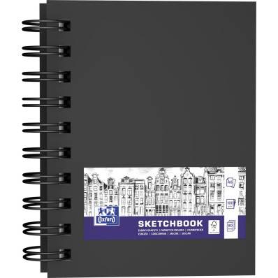 OXFORD Carnet de dessin - A5 - 96 feuilles - 100g - Couverture rigide en  noir